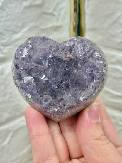 Beautiful deep purple amethyst heart from Brazil