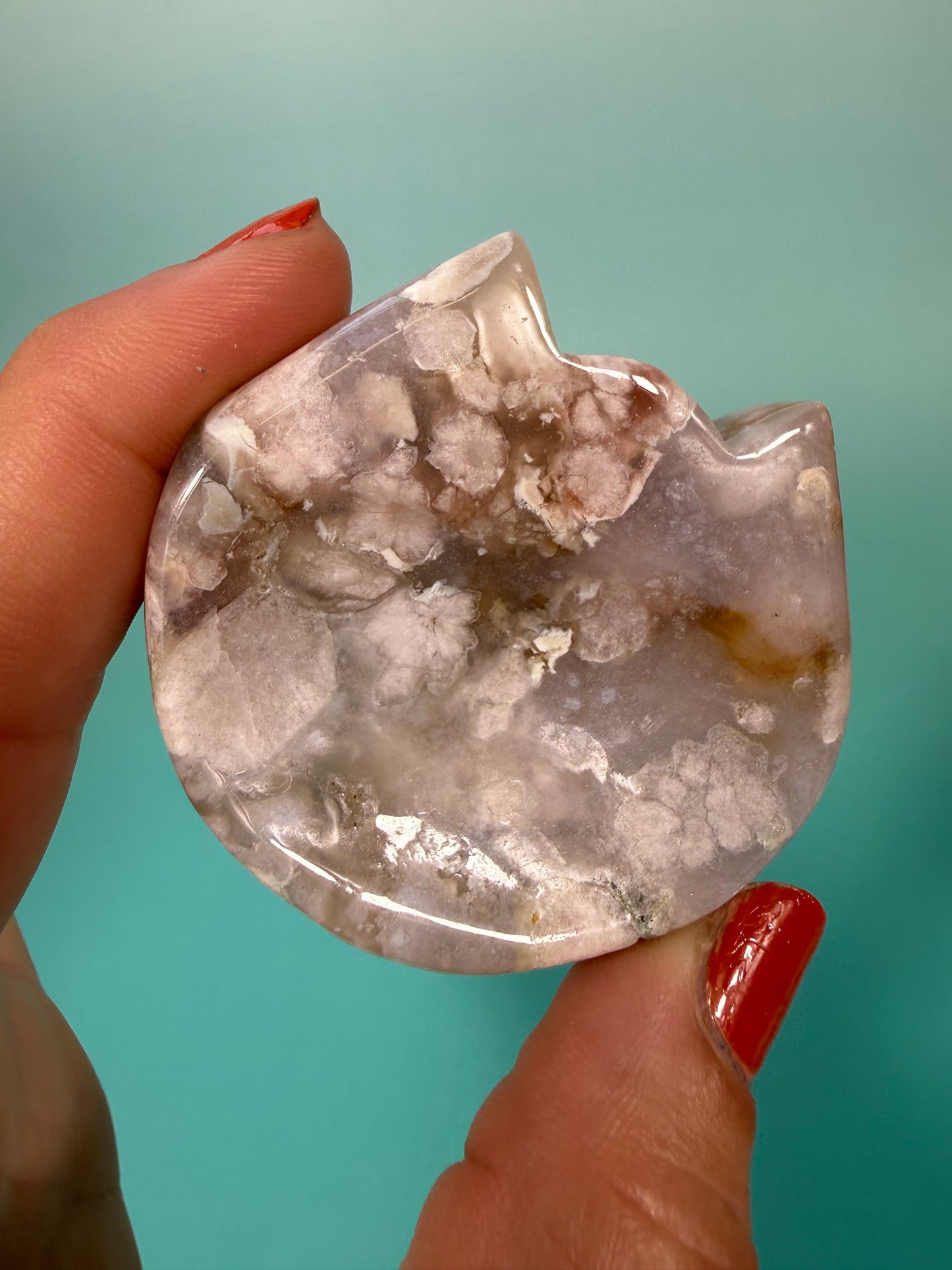 Flower agate small cat dish