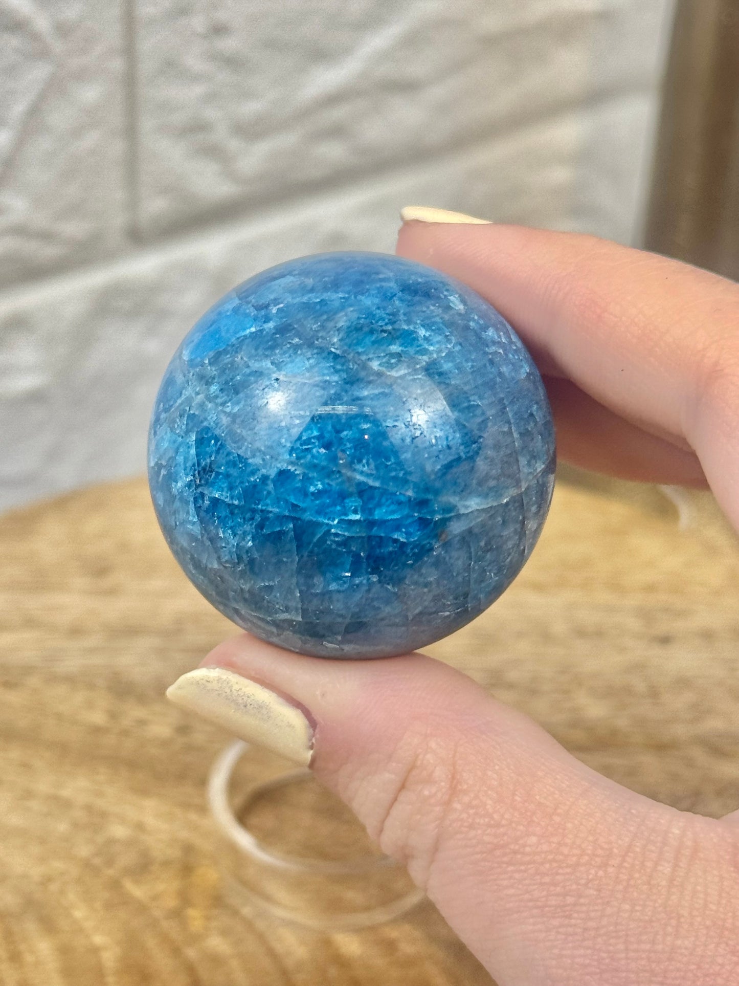 Deep blue apatite sphere