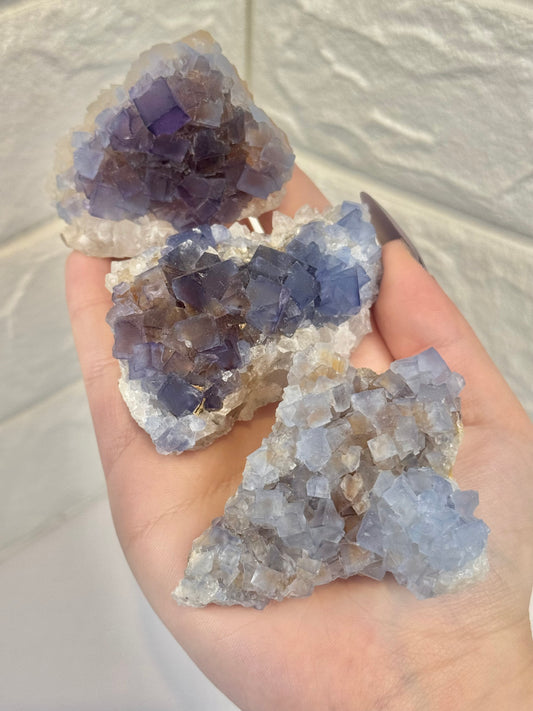 You pick! Blue fluorite x quartz from New Mexico