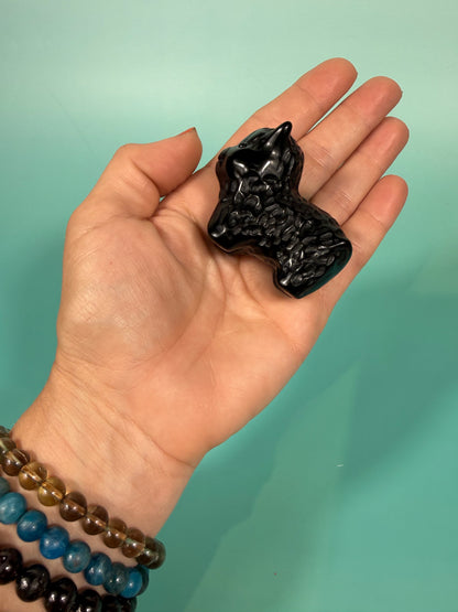 Black obsidian Highland cow