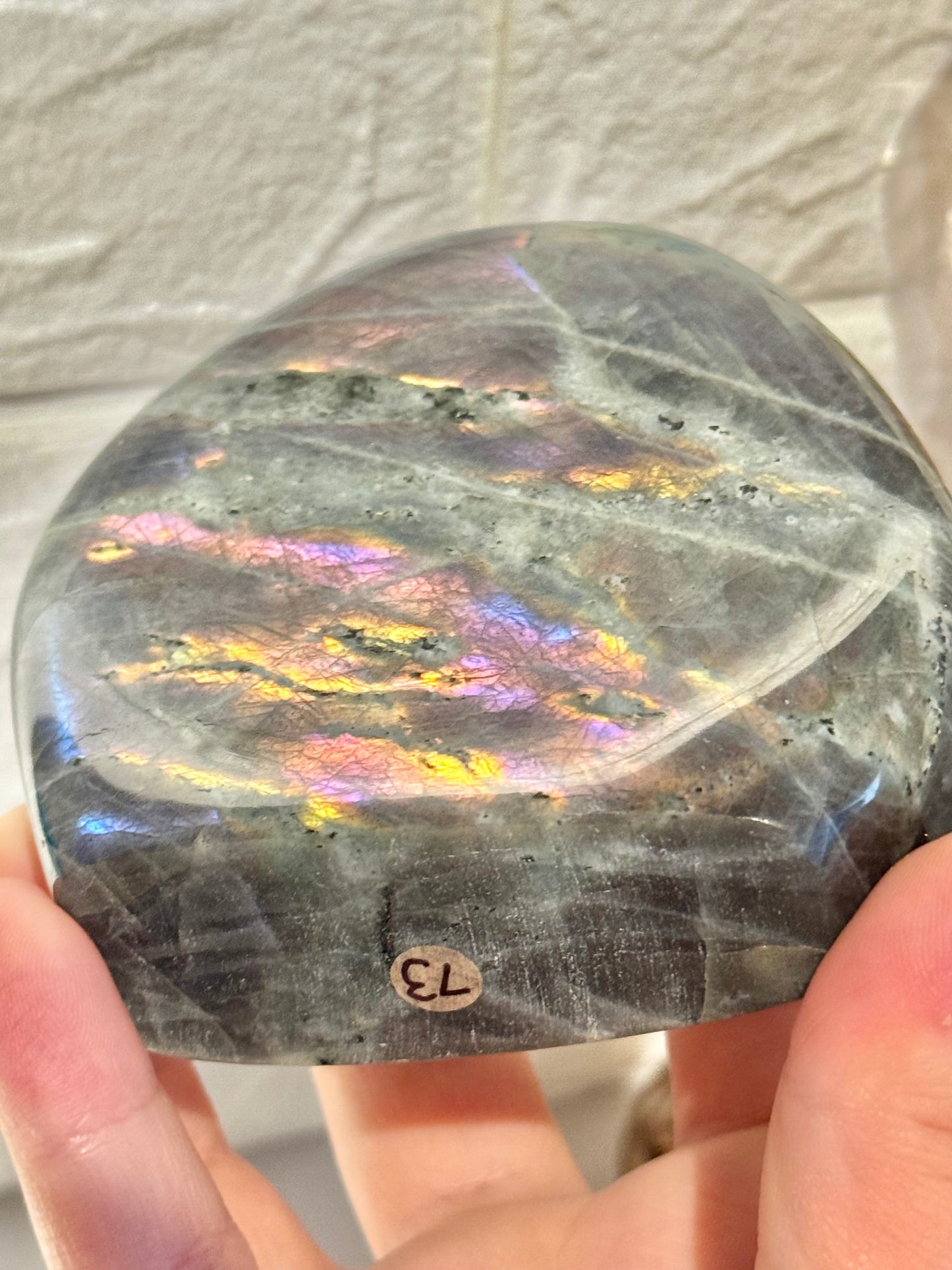 Gorgeous “unicorn flash” labradorite Freeform from Madagascar