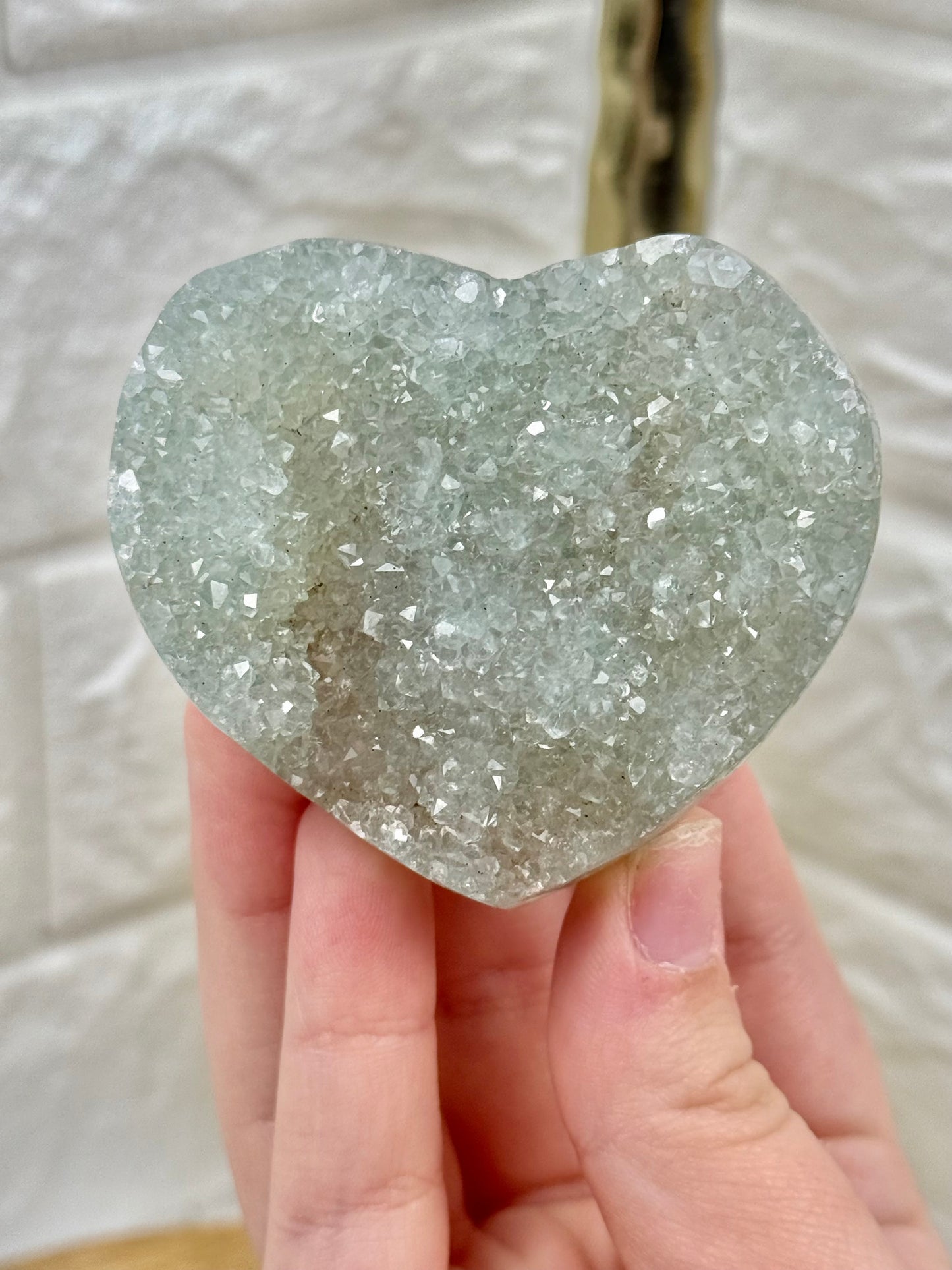 Gorgeous chlorite included quartz heart from Brazil