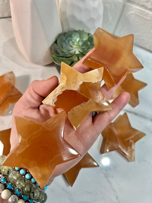 1 honey calcite star