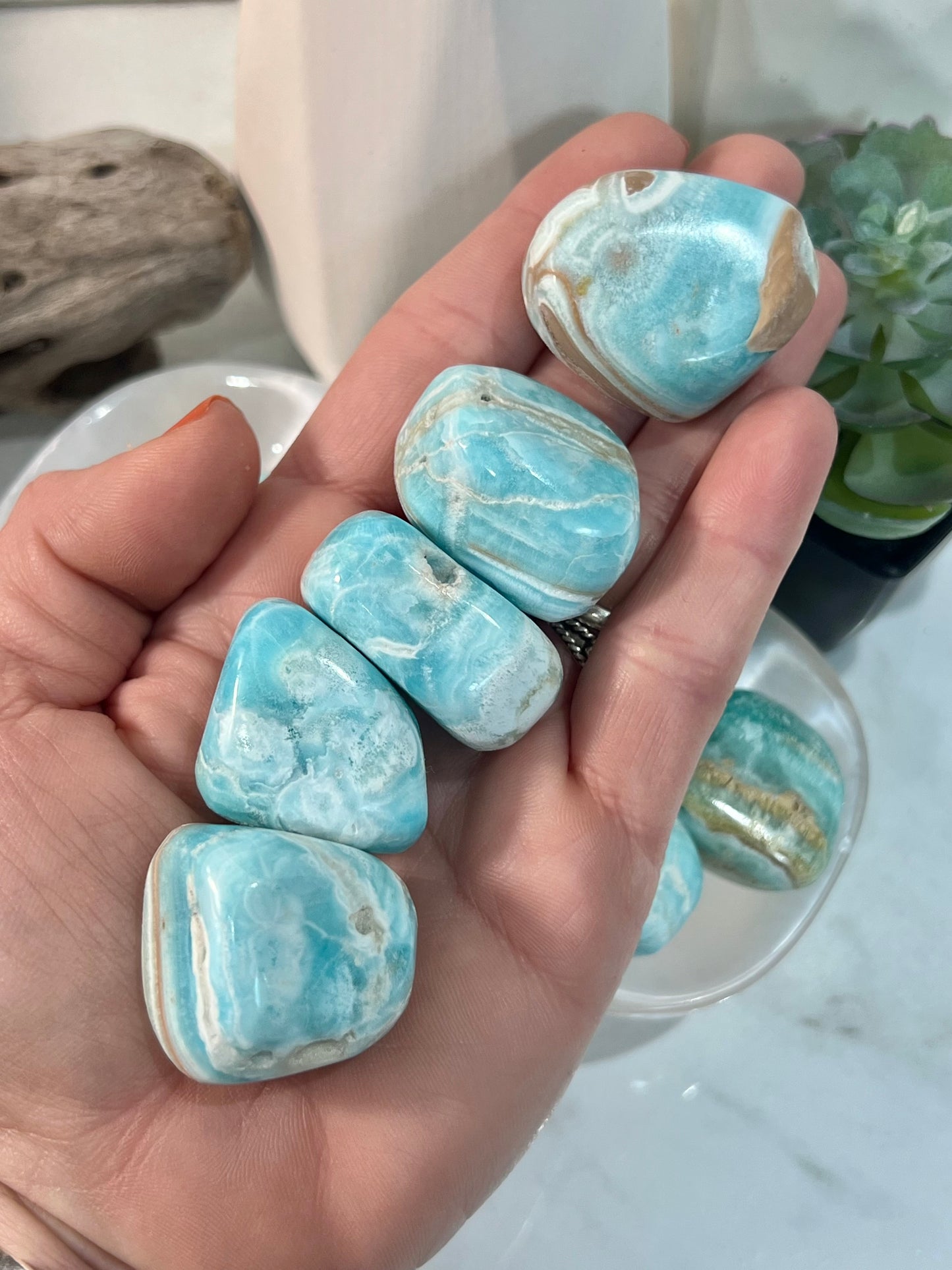 1 blue aragonite tumble