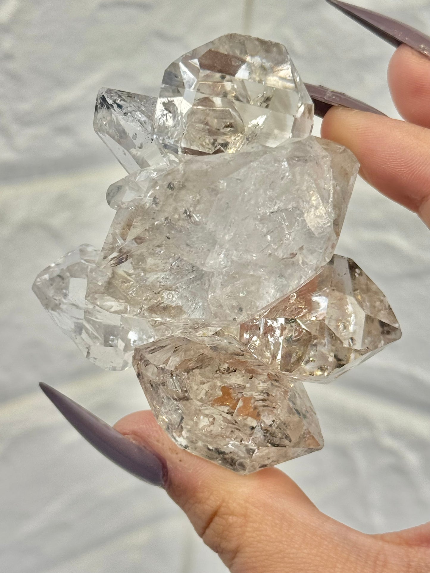 High-grade Herkimer Diamond chain from New York
