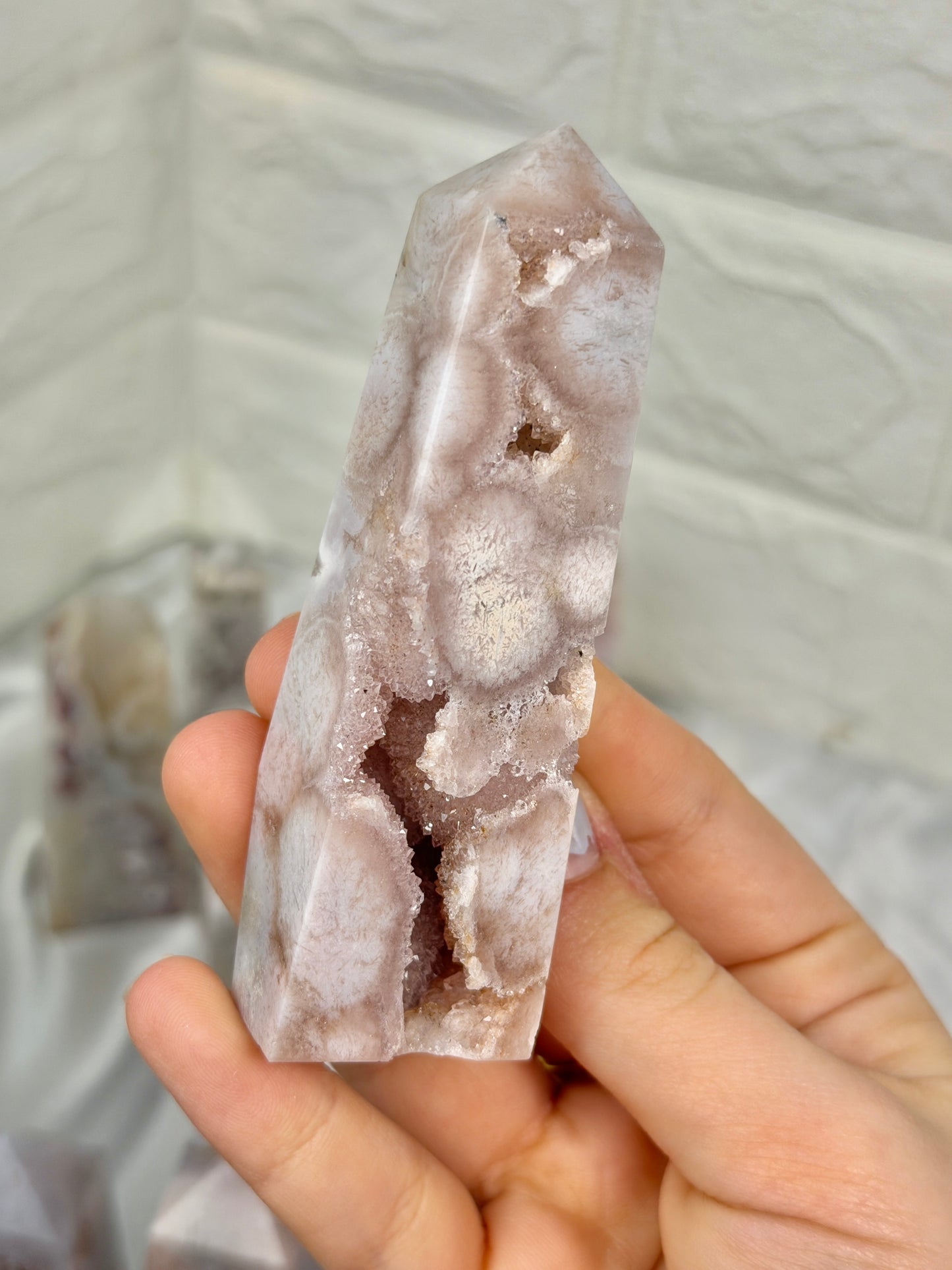 You pick! High grade pink amethyst x flower agate towers from Brazil