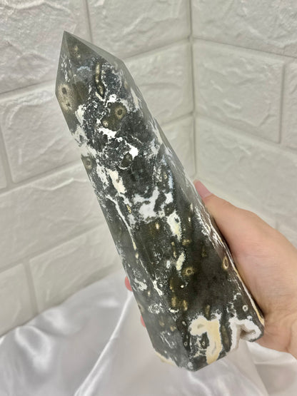 Gorgeous and unique statement sea jasper tower from Madagascar