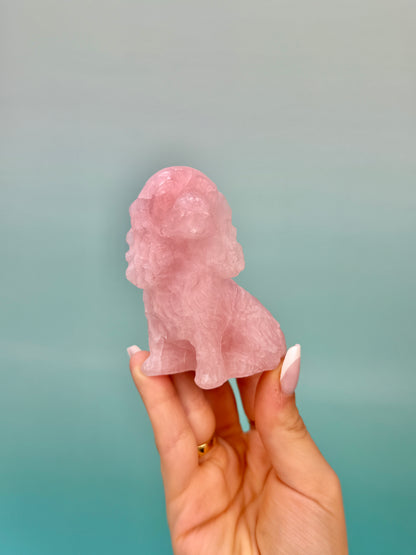 1 cute rose quartz dog