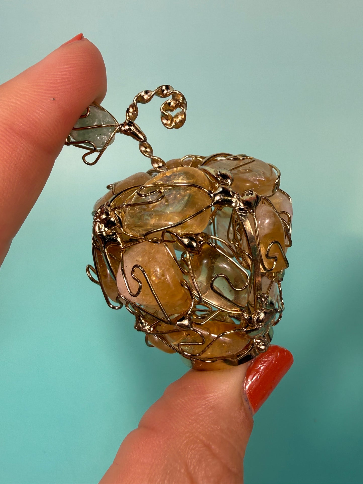 SM heated citrine wire wrapped apple