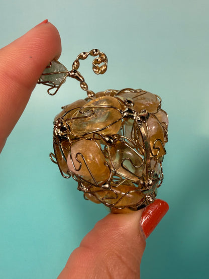 SM heated citrine wire wrapped apple