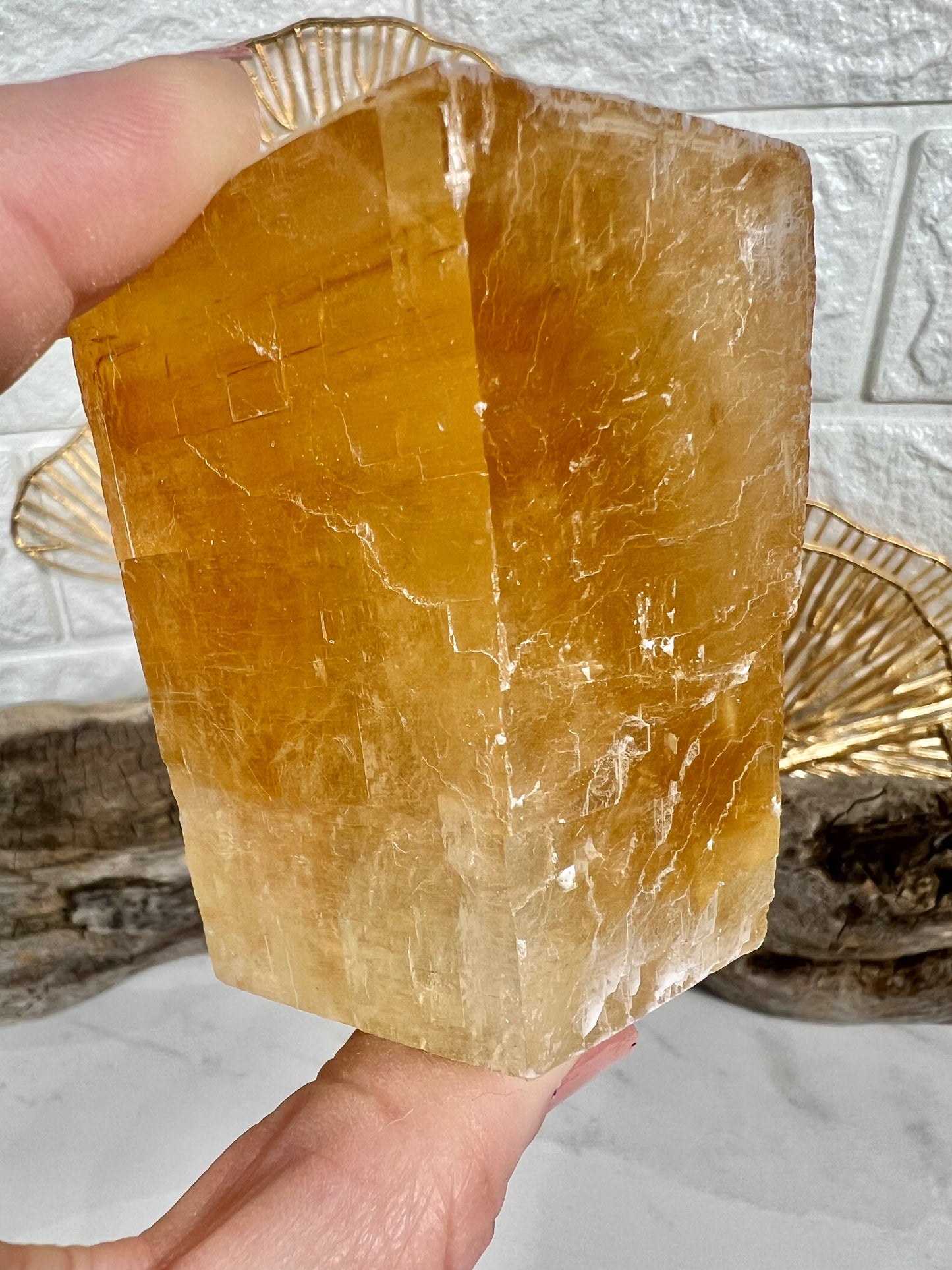 1 XL raw optical honey calcite block