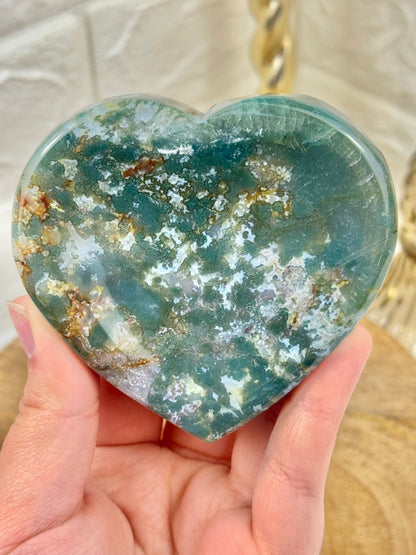 You pick! Moss agate heart bowls