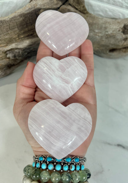 1 beautiful pink mangano calcite heart