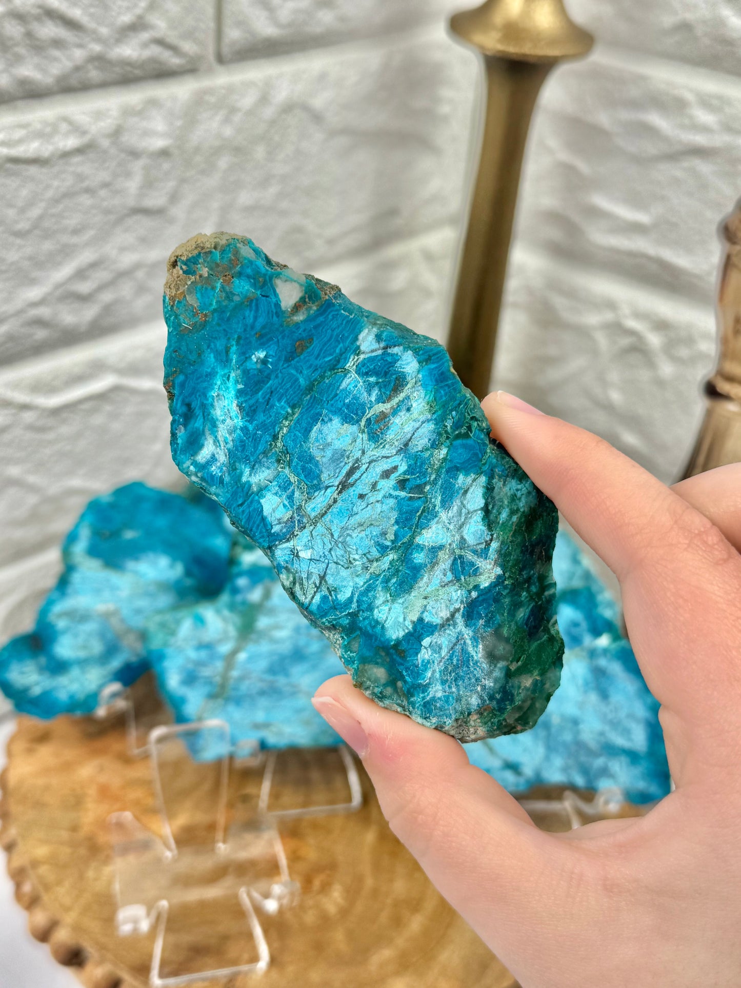 1 gorgeous matte finish Apache Chrysocolla slab from Arizona