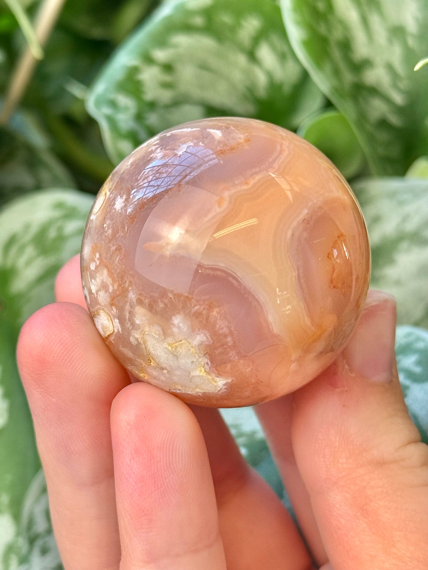 You pick! Stunning flower agate sphere