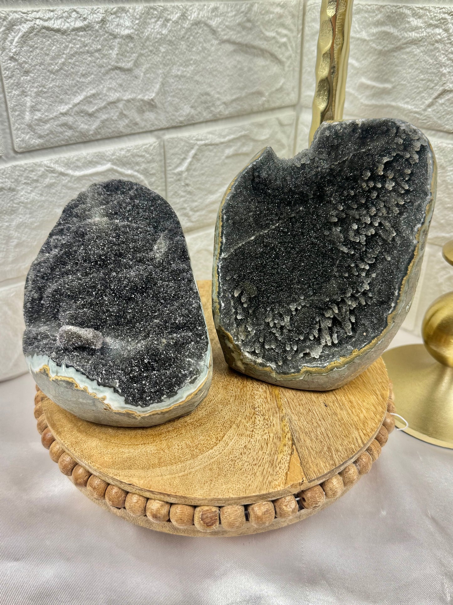 You pick! Sparkly Black amethyst cutbase’s from Brazil