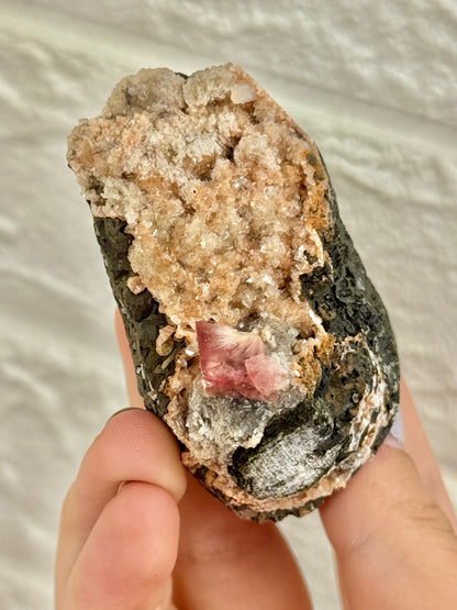 You pick! Moldy raspberry calcite from India
