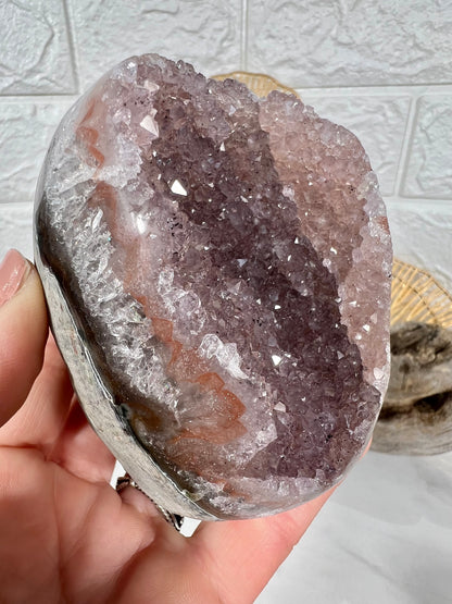 Gorgeous pink berry amethyst cutbase AA