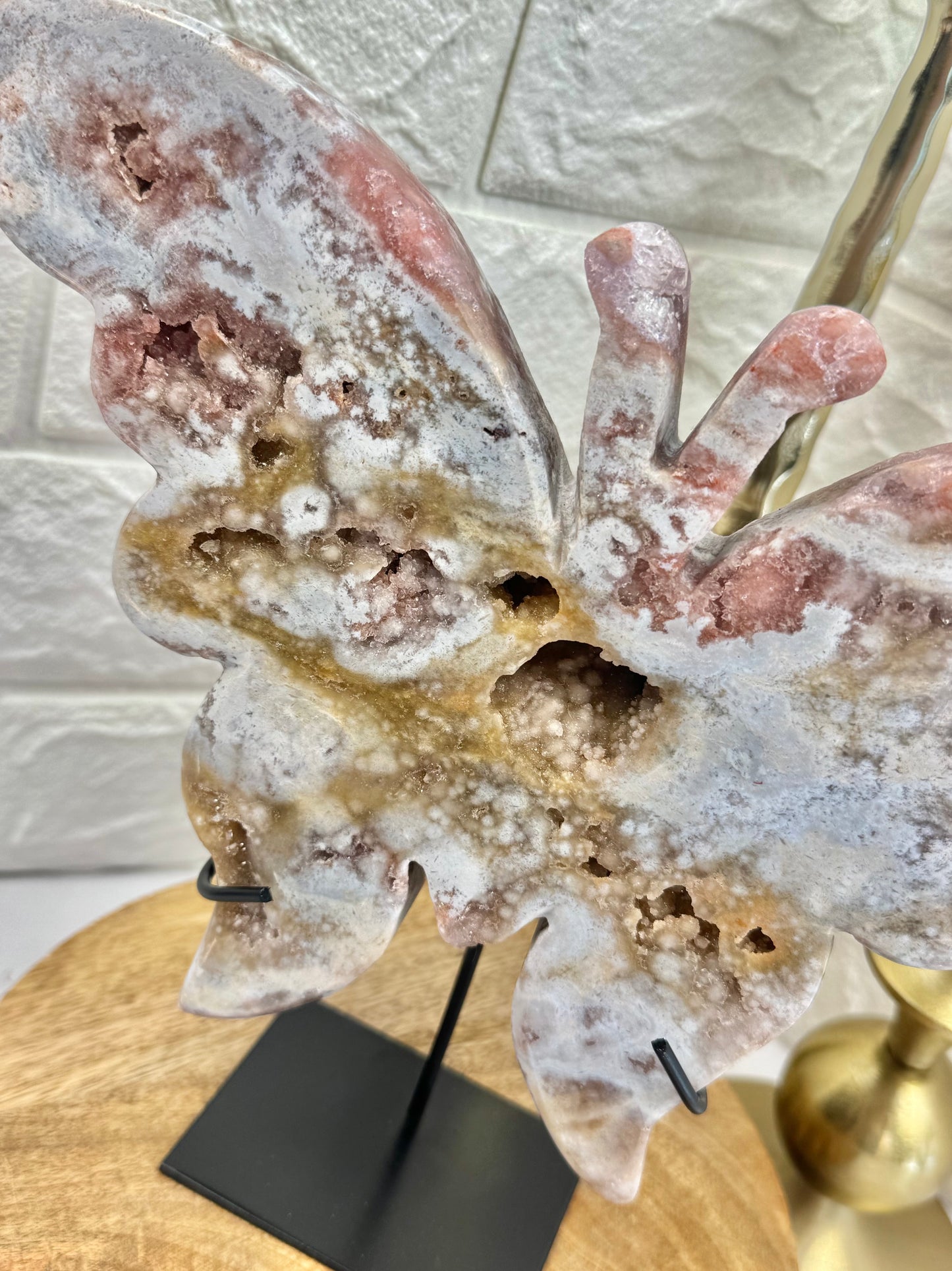 Absolutely gorgeous druzy pink amethyst butterfly on stand from Brazil