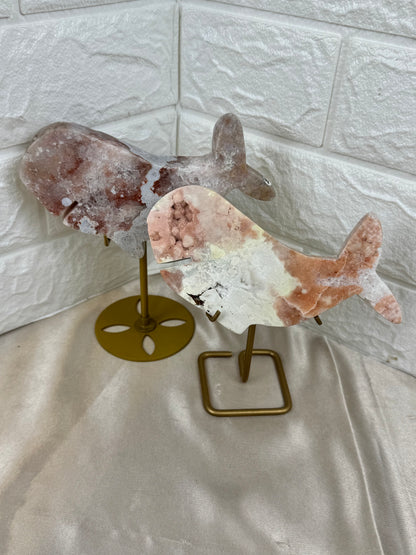 You pick! Pink amethyst whales on stands from Brazil