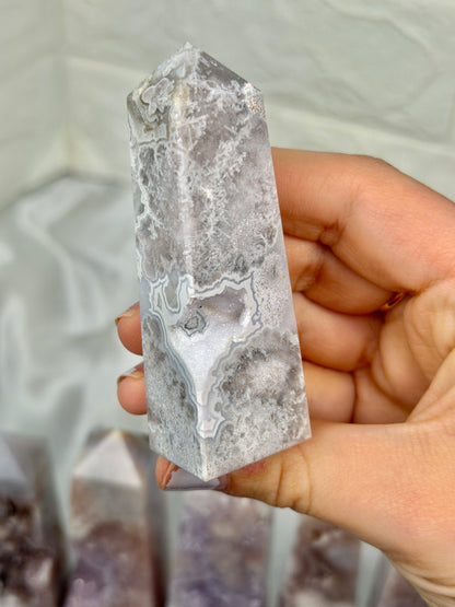 You pick! High grade pink amethyst x flower agate towers from Brazil