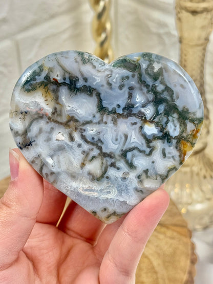 You pick! Moss agate heart bowls