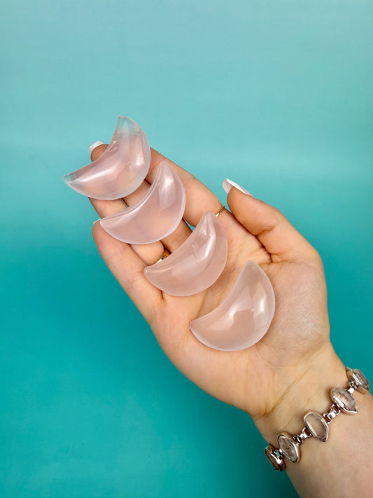 1 SM gemmy rose quartz moon