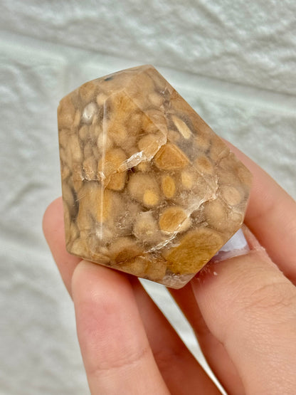 You pick! Unique orange amphibole in quartz from Brazil