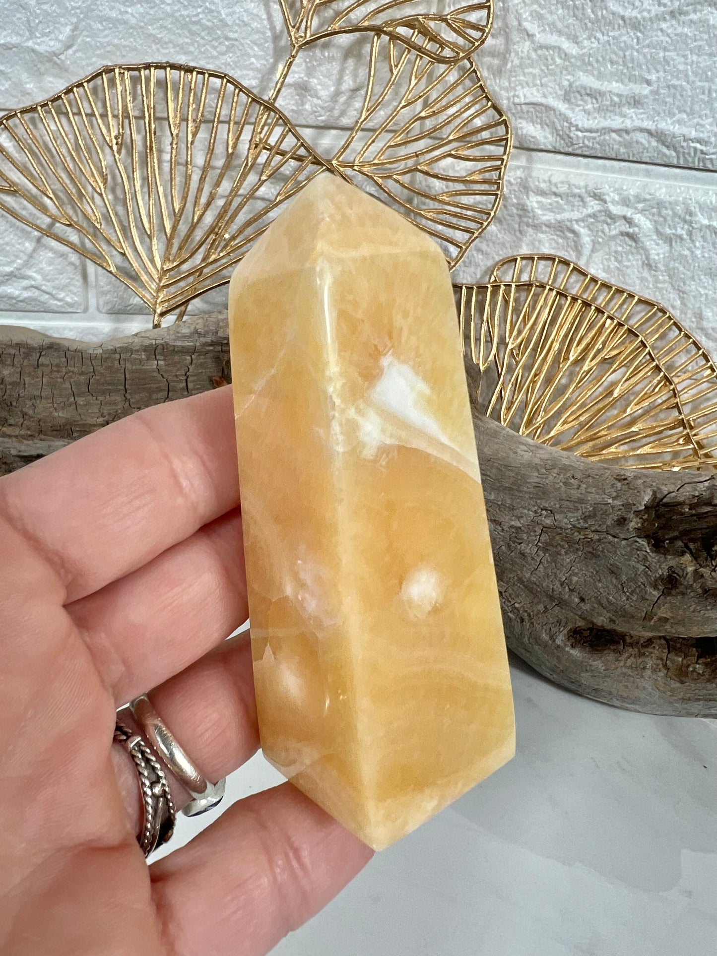 Orange calcite tower A