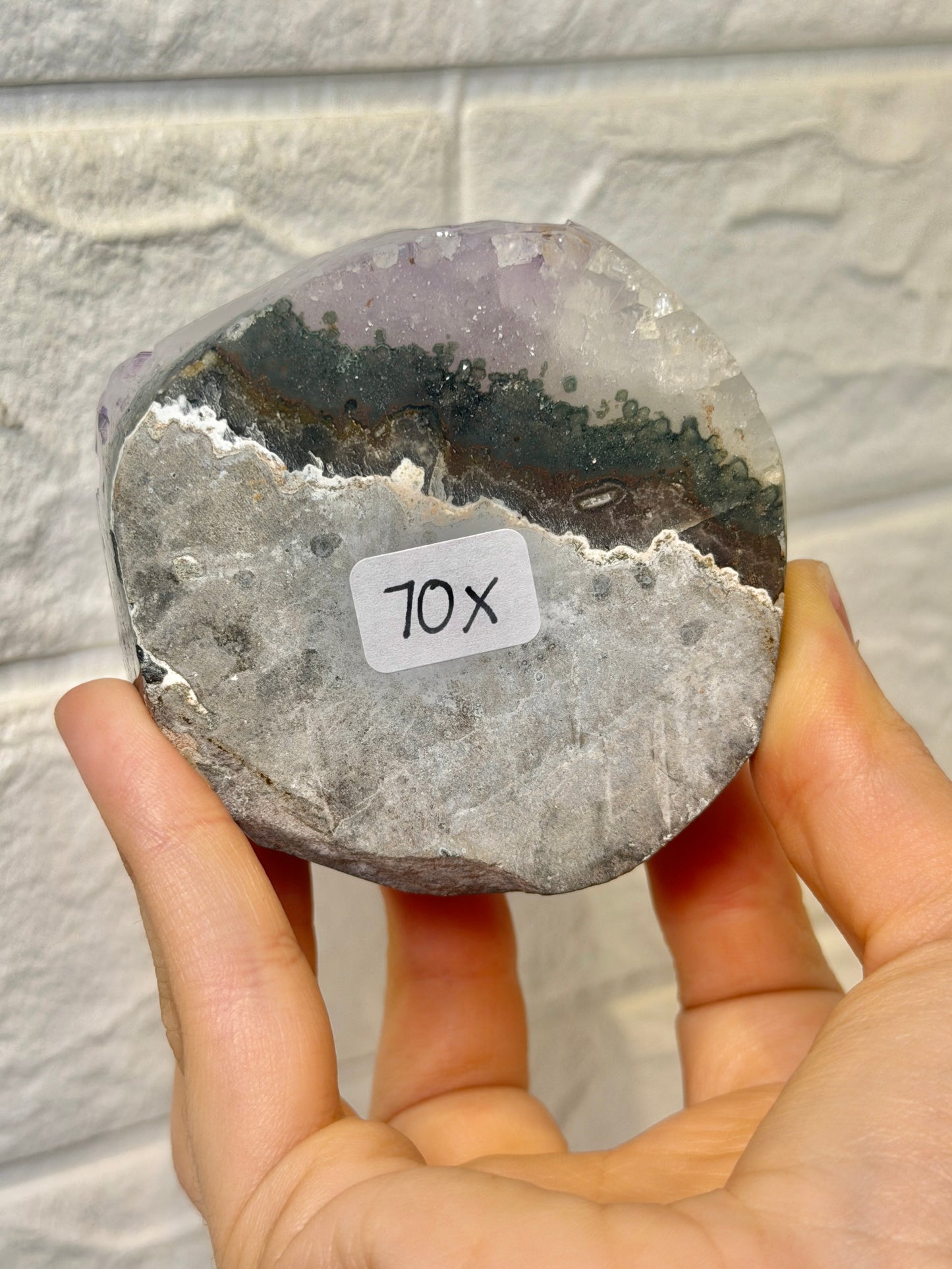 Gorgeous purple Uruguay amethyst with calcite and goethite X