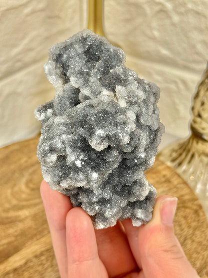 Gray druzy quartz specimen from China