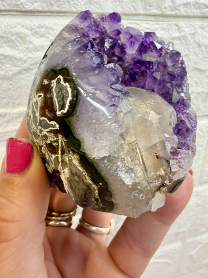 Dark Purple Uruguayan Amethyst with Calcite L