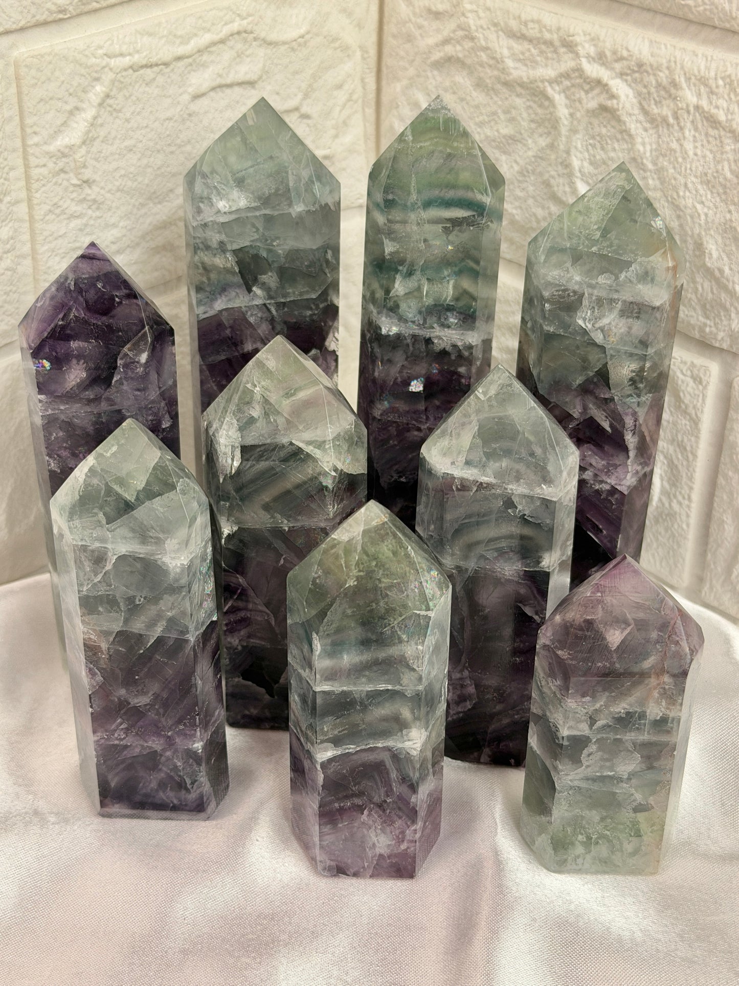 You pick! Stunning Purple x green fluorite towers from Mexico