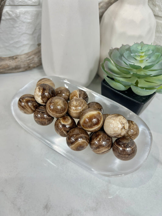 1 chocolate calcite mini sphere