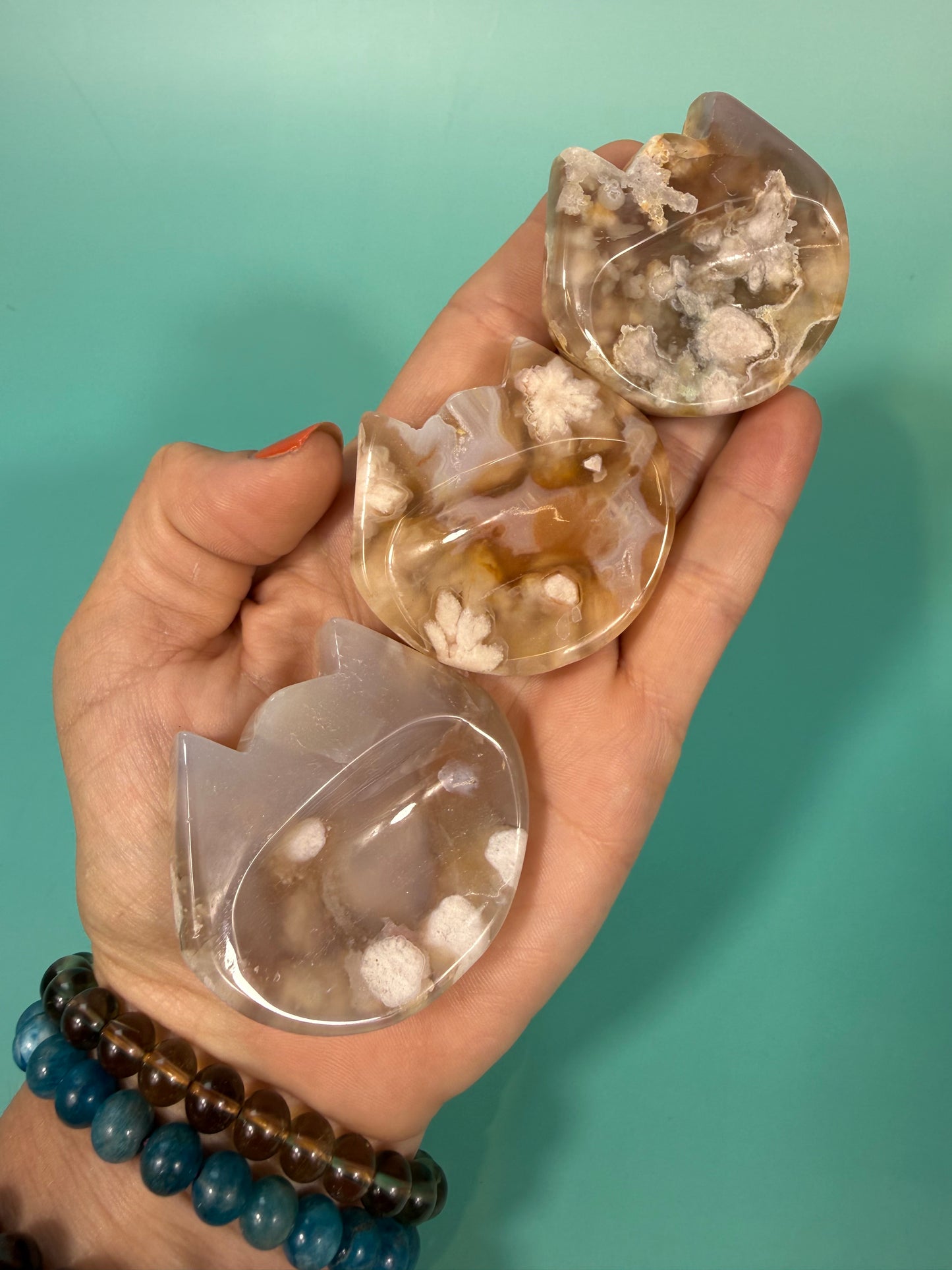 Flower agate small cat dish