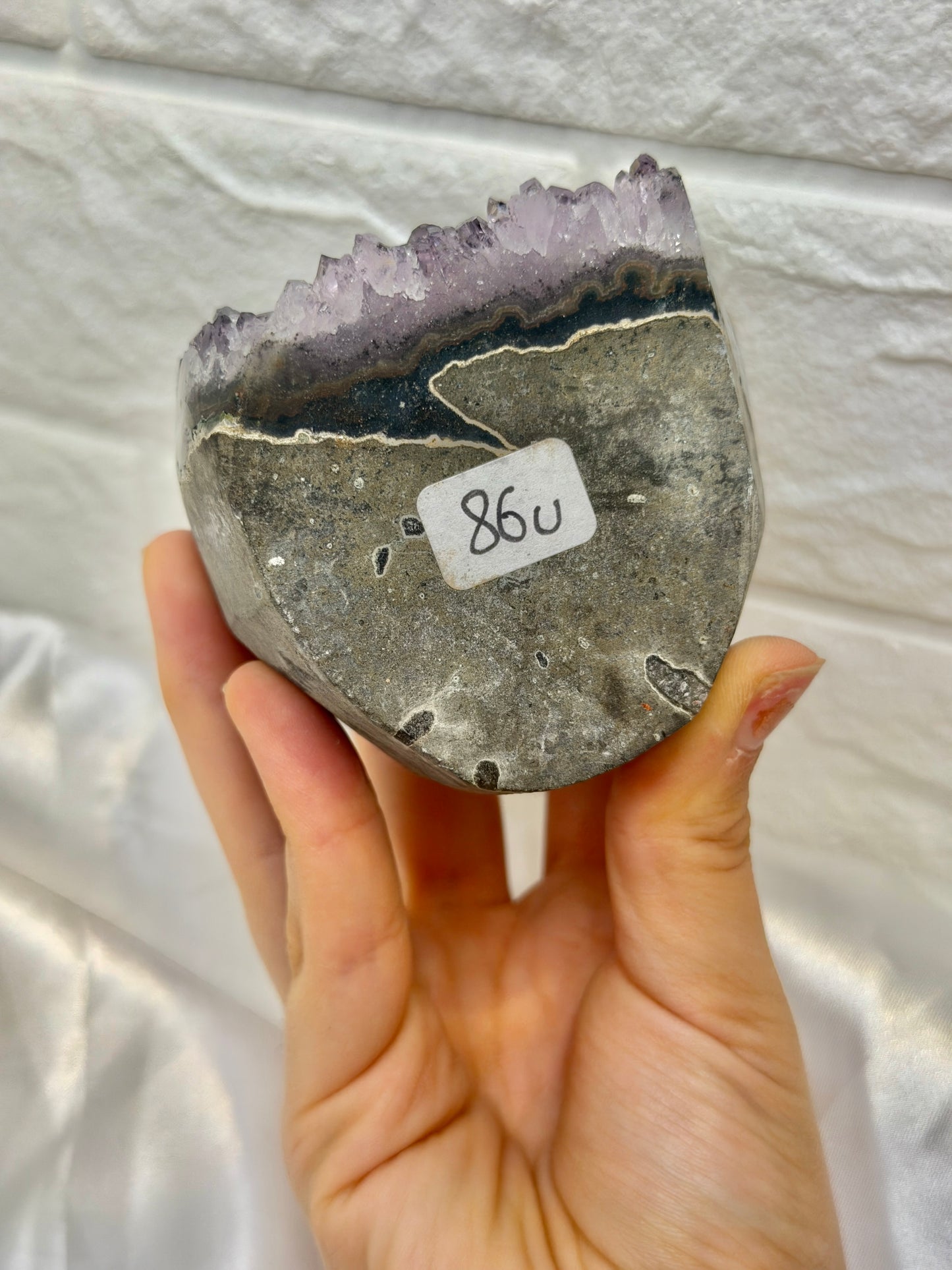 Stunning purple Uruguay amethyst with calcite U
