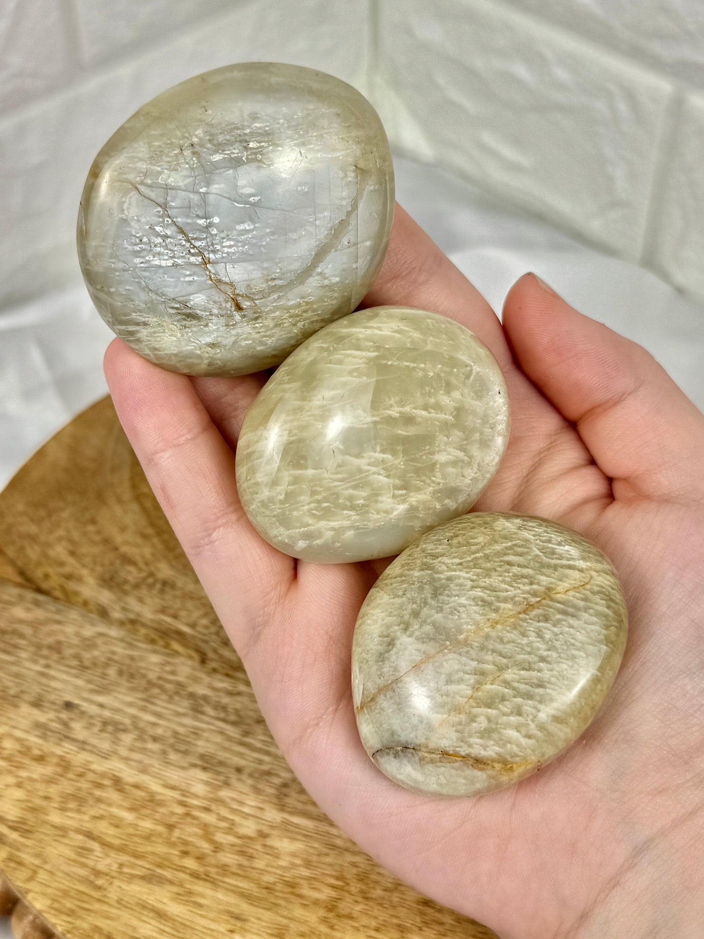 1 flashy sage moonstone palm stone