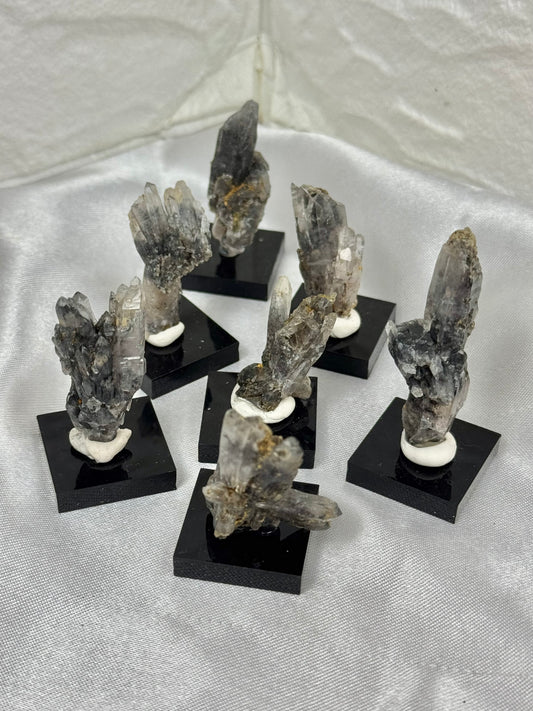 1 black Veracruz amethyst on stand from Mexico