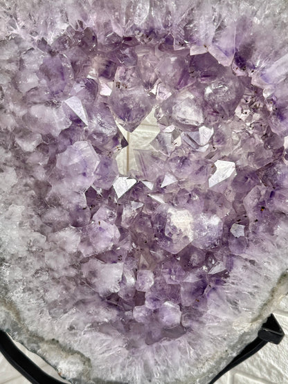 XXL purple amethyst slab on stand from Brazil