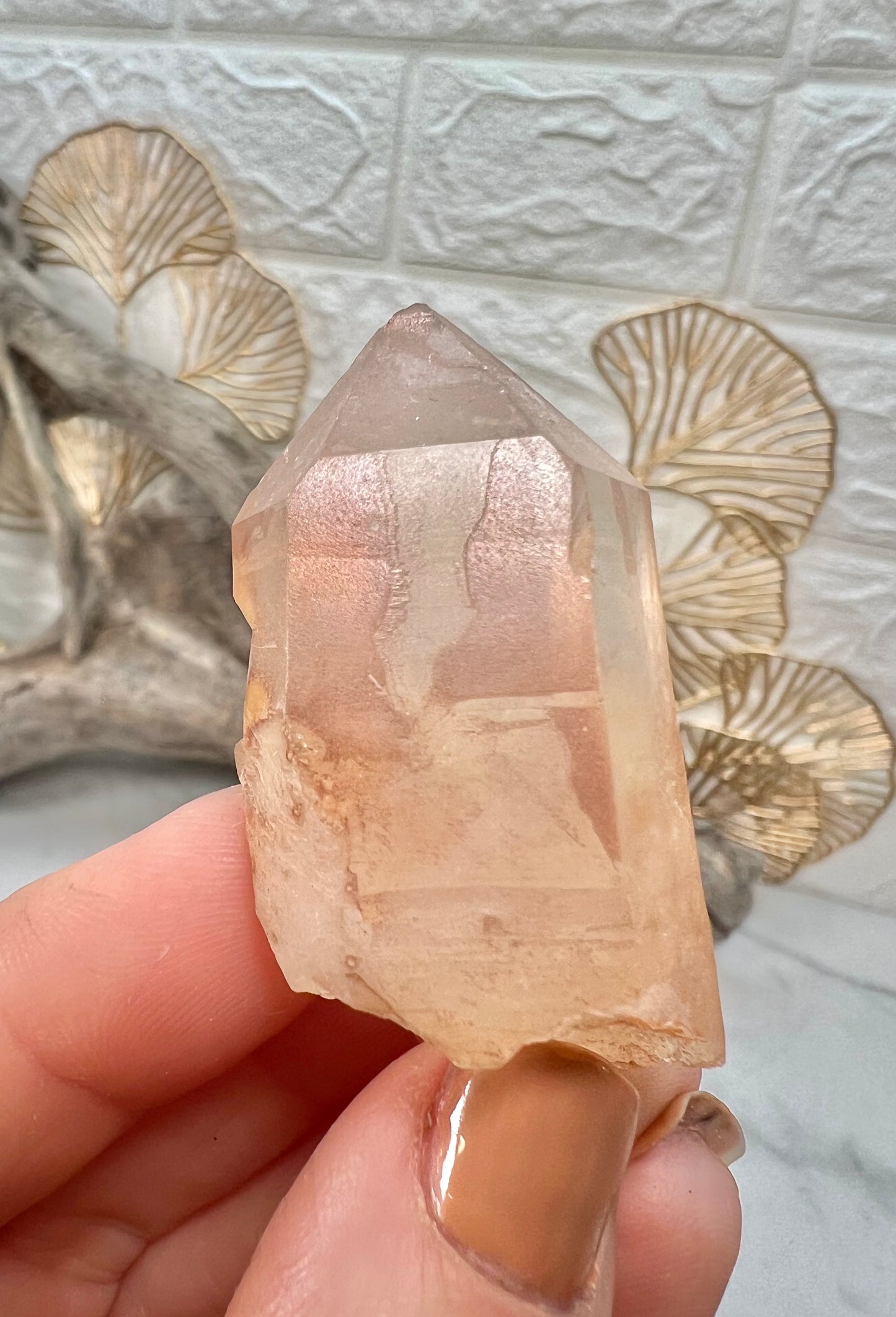 1 MED pink lemurian quartz point from Brazil