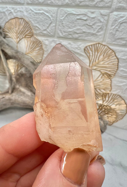 1 MED pink lemurian quartz point from Brazil