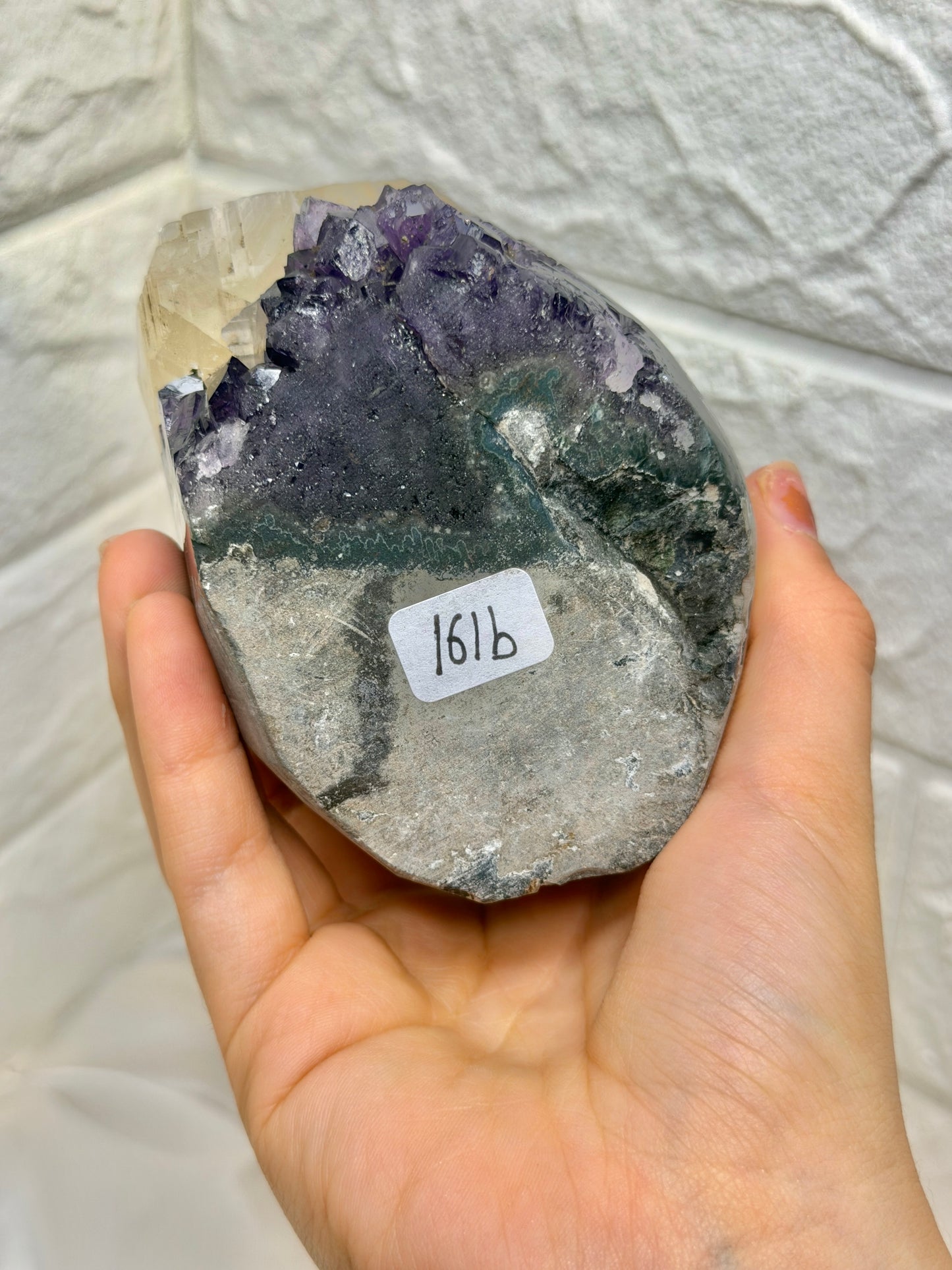 Insane deep purple juicy Uruguay amethyst with calcite B