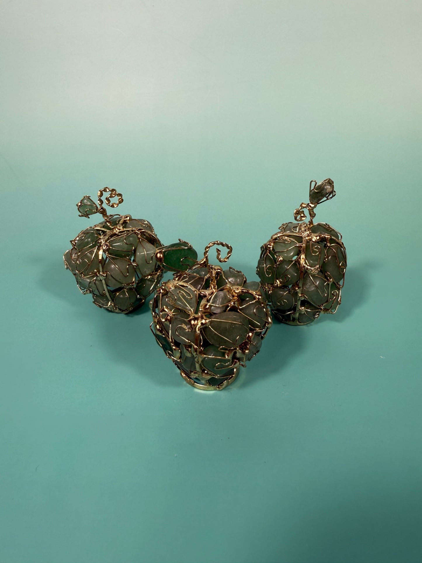 SM green aventurine wire wrapped apple