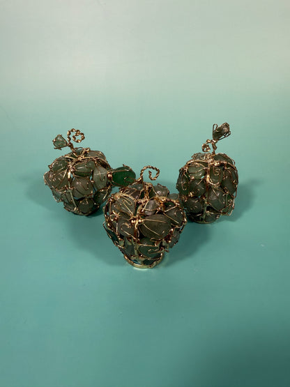 SM green aventurine wire wrapped apple
