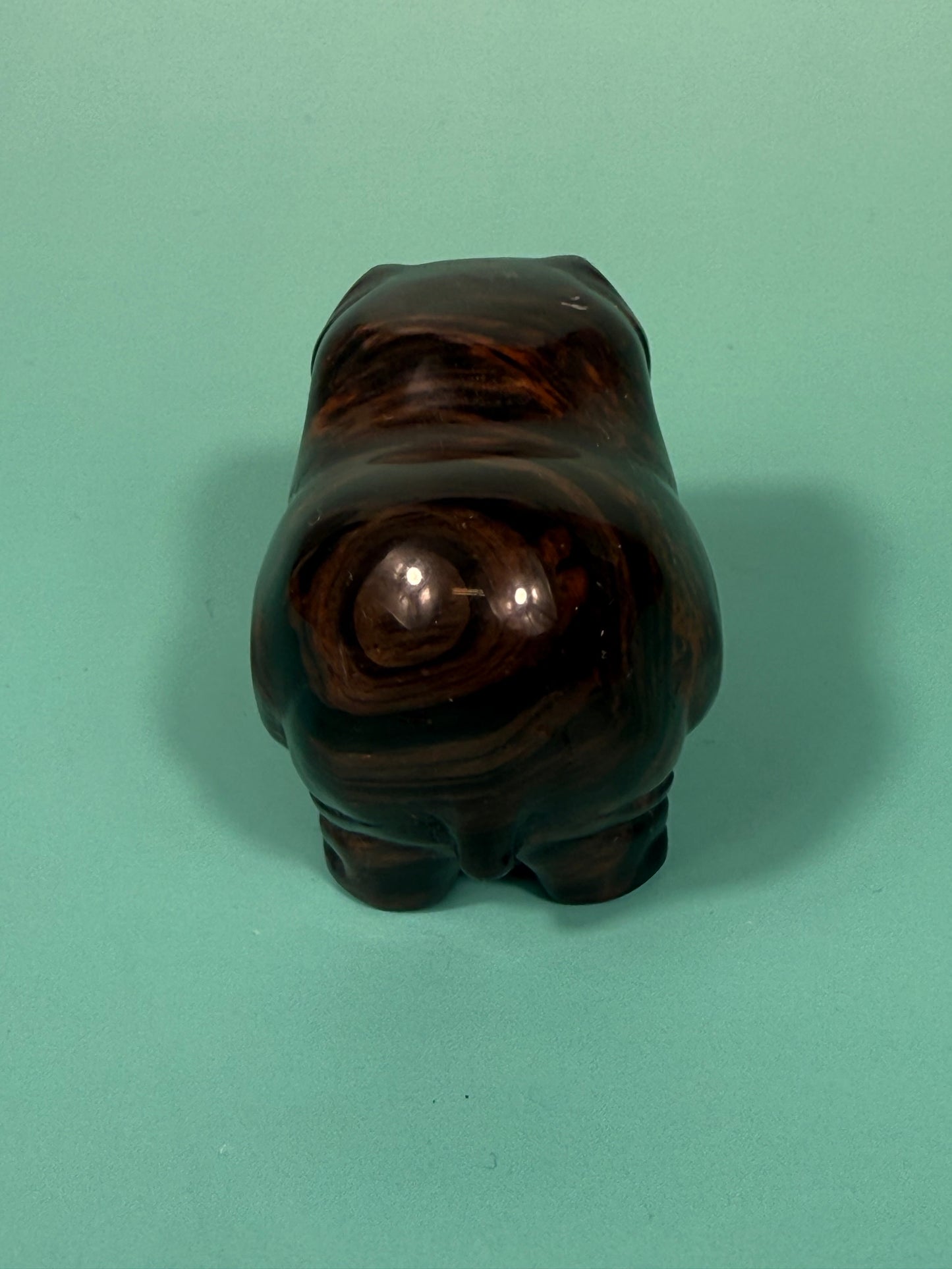 Mahogany obsidian hippopotamus