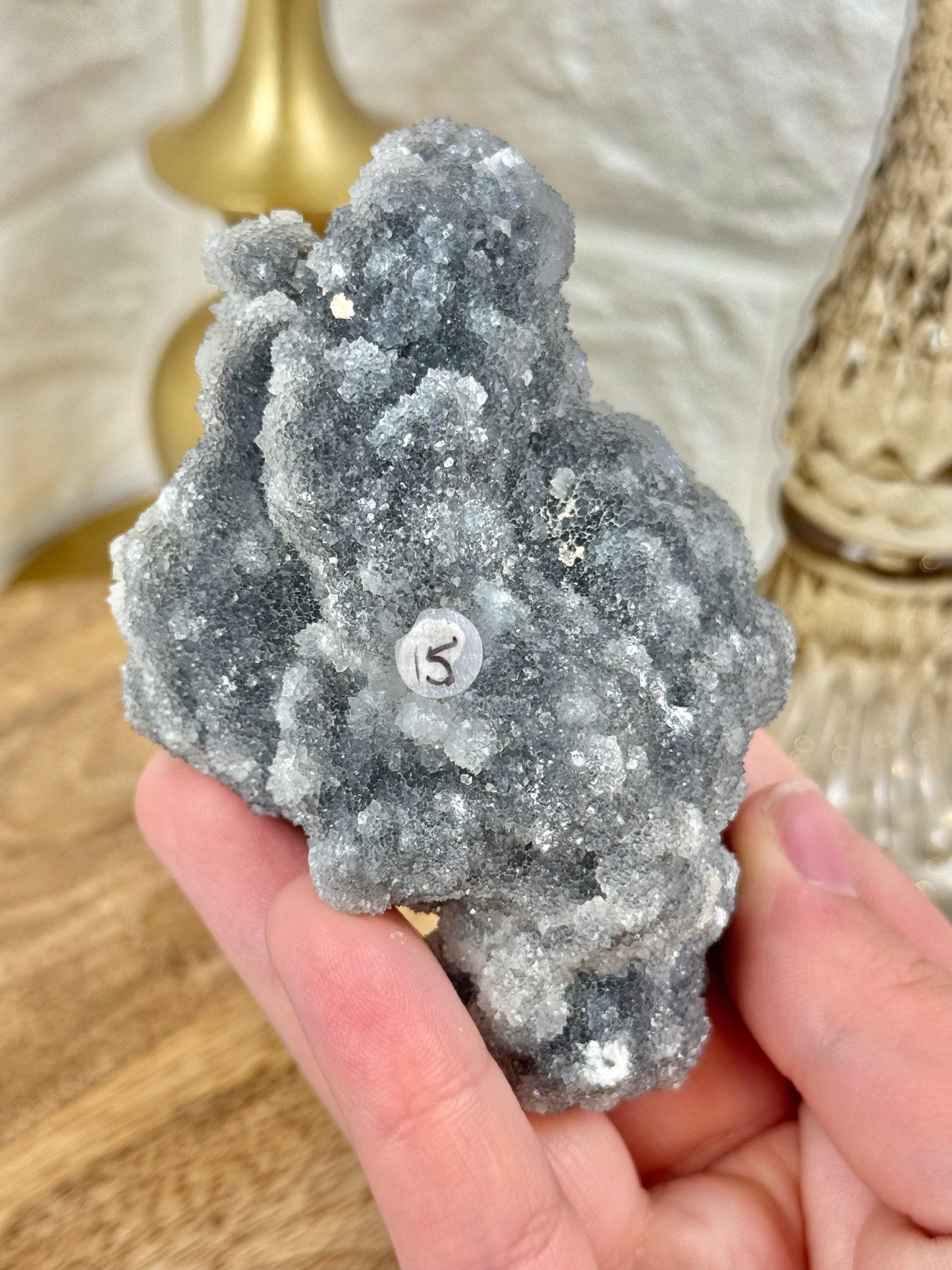 Gray druzy quartz specimen from China