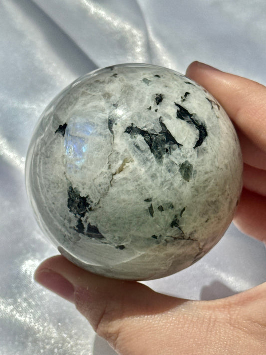 Rainbow moonstone sphere
