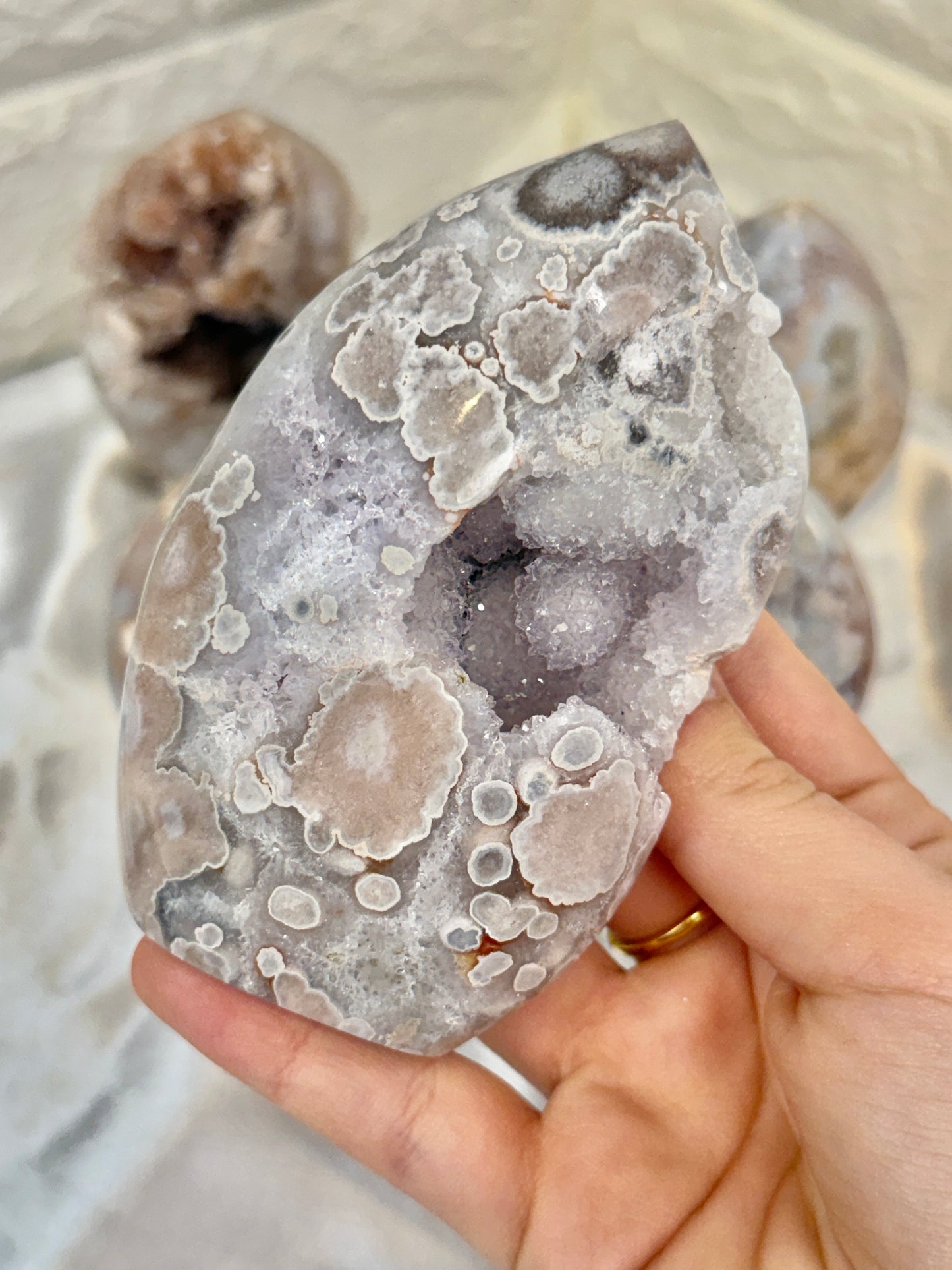 You pick! Stunning Pink amethyst x flower agate flames