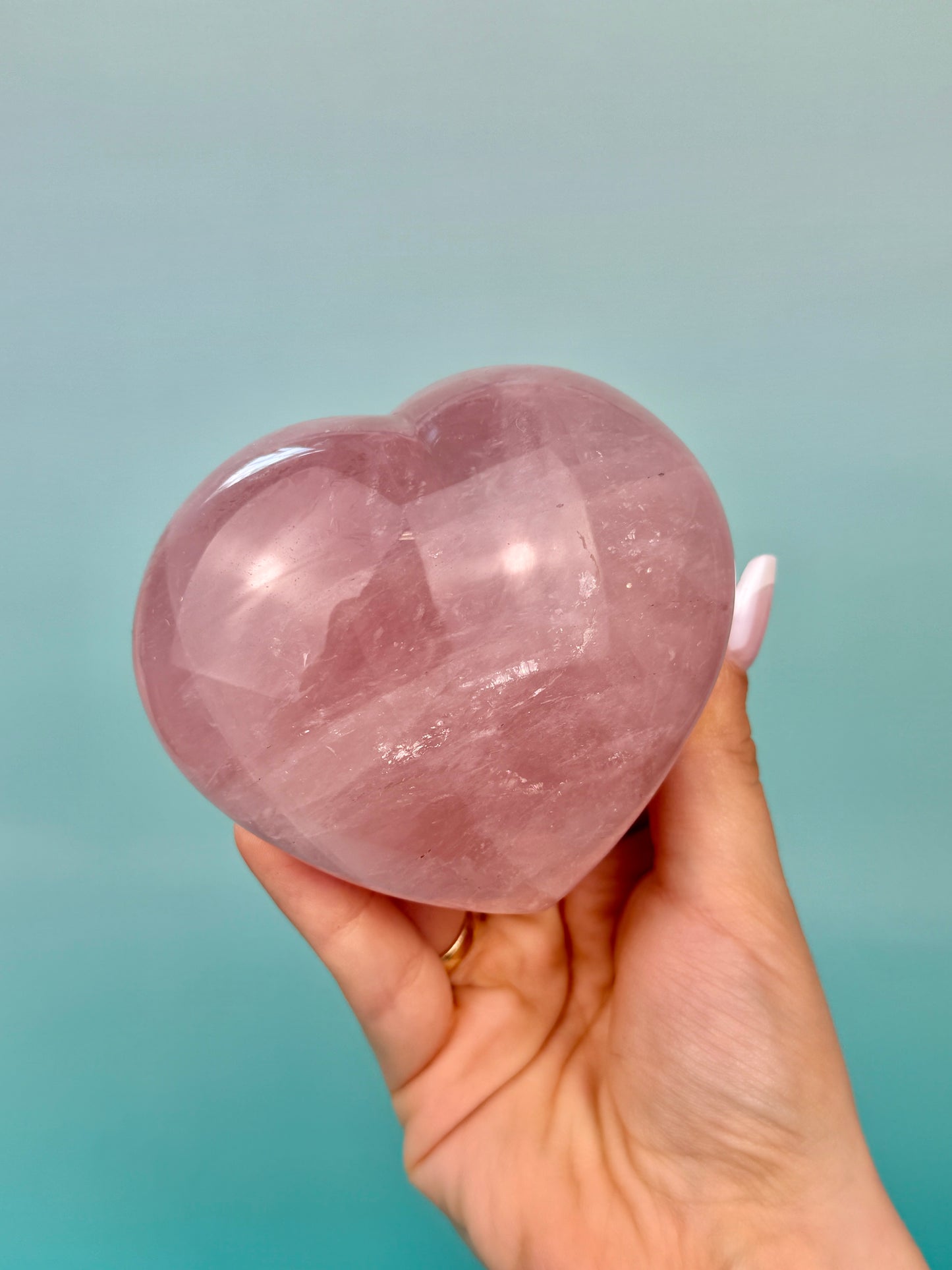 1 juicy rose quartz heart